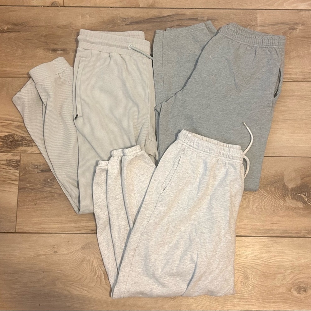 Women’s Large Gray Sweatpants Bundle- old navy, TLF, Fruit of the Loom